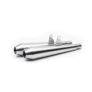 BRITISH CUSTOMS Predator Pro™ Mufflers - Brushed - Triumph 2016-2023 - BC902-102-BR - PartsOutlet.com.au