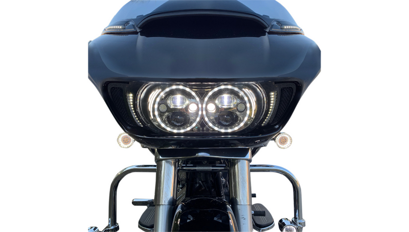 DRAG SPECIALTIES Bullet-Style Dual Front Turn Signal Insert - White - Amber - Harley-Davidson 2007-2021 - DS-300-AW-1157 - PartsOutlet.com.au