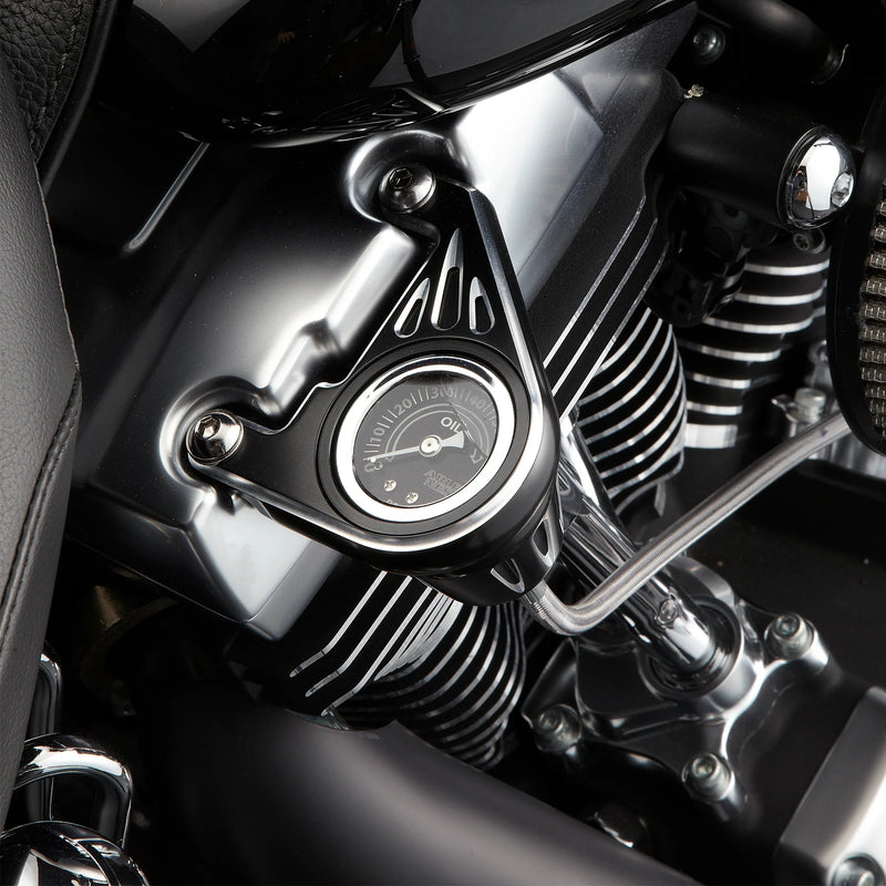 ARLEN NESS DEEP CUT® OIL PRESSURE GAUGE, BLACK - 93-up SPORTSTER - 15-667 - PartsOutlet.com.au