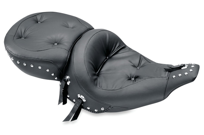 MUSTANG Wide Studded Touring Seat - Harley-Davidson FLT 1991-1996 - 75555 - PartsOutlet.com.au