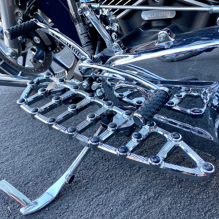 ARLEN NESS NESS-MX FLOORBOARDS, CHROME - 18-up FL SOFTAIL - 410-008