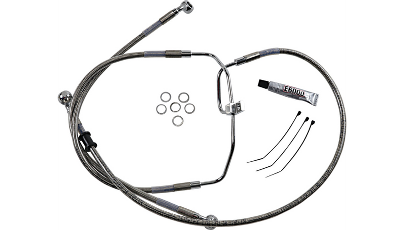 DRAG SPECIALTIES Brake Line - +10" - Stainless Steel - FXDF '08-'17 - 660325-10
