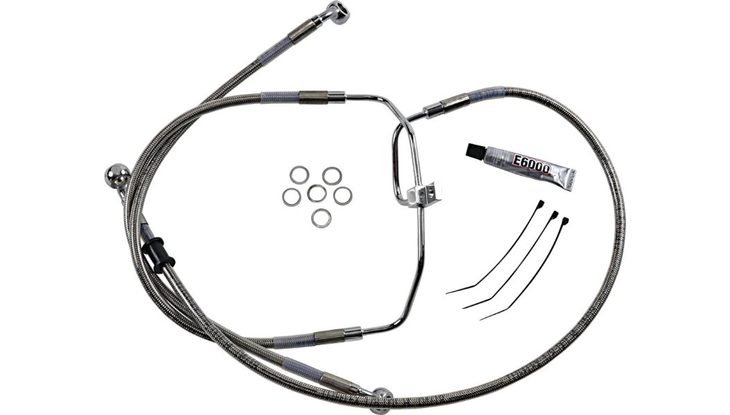 DRAG SPECIALTIES Brake Line - +10" - Stainless Steel - FXDF '08-'17 660325-10