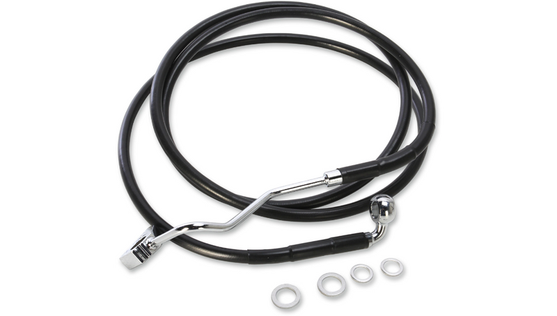 DRAG SPECIALTIES Brake Line - Front - Black - +6" - FL '15-'22 - 615220-6BLK