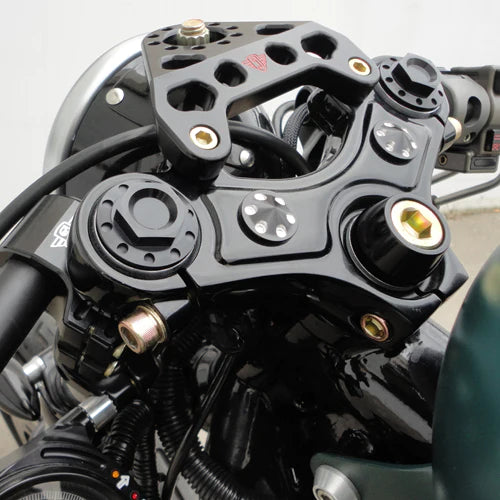 JOKER MACHINE Fork Tube Caps - Black - 39 mm - Harley-Davidson 1984-2015 - 10-310B - PartsOutlet.com.au