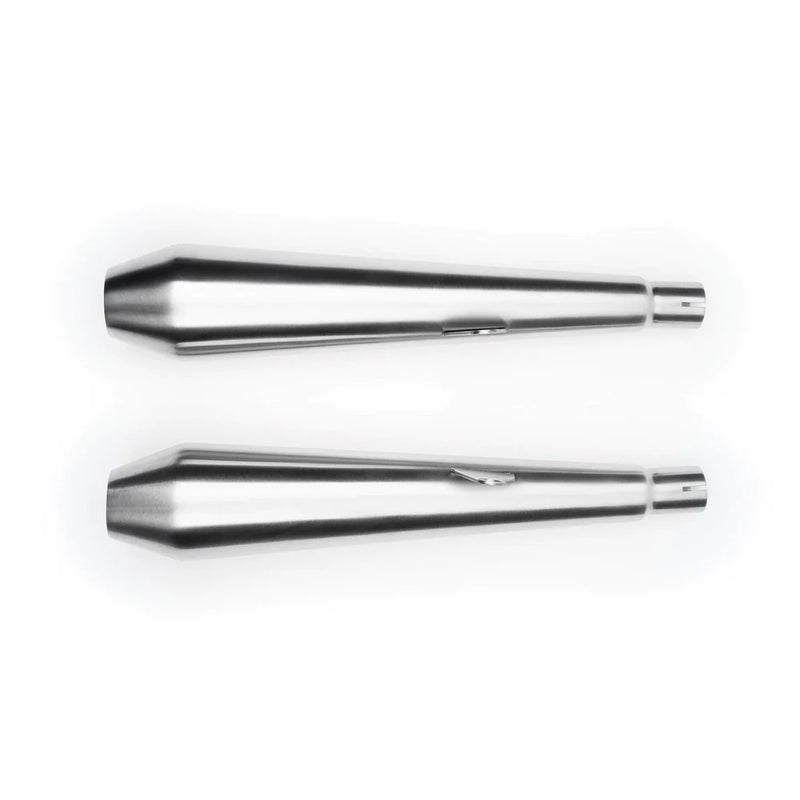 BRITISH CUSTOMS Predator Pro™ Mufflers - Brushed - Triumph 2016-2023 - BC902-102-BR - PartsOutlet.com.au