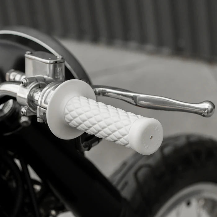 BILTWELL White 1" Thruster Grips 6702-0201