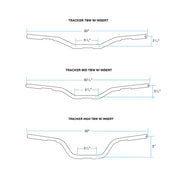 BILTWELL Handlebar - Tracker Mid - TBW & Slotted - Chrome 6008-1057 - PartsOutlet.com.au