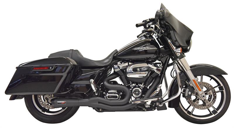 BASSANI XHAUST Road Rage II 2-Into-1 Mid-Length Exhaust System - '17-'21 Bagger - Black 1F72B - PartsOutlet.com.au