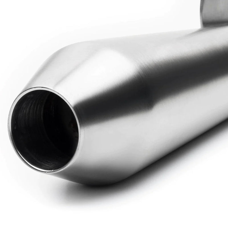 BRITISH CUSTOMS Predator Pro™ Mufflers - Brushed - Triumph 2016-2023 - BC902-102-BR - PartsOutlet.com.au