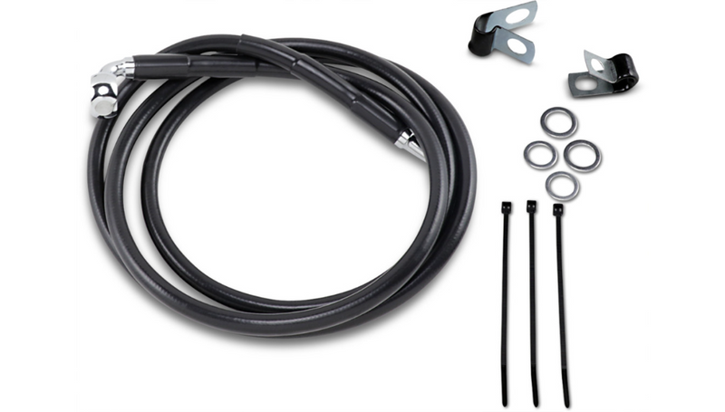 DRAG SPECIALTIES Brake Line - Front - Black - +6" - Harley-Davidson '84-'05 - 640115-6BLK