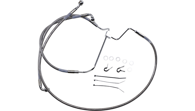 DRAG SPECIALTIES Brake Line - +10" - Stainless Steel - FL '14-'19 - 614085-10