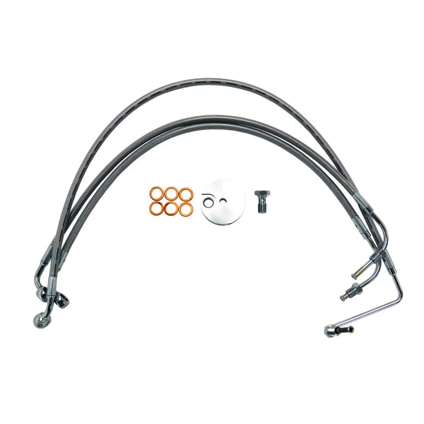 LA CHOPPERS BRAKE LINE STAINLESS BRAIDED FOR 15"-17" APE HANGERS - FL '14-'19 - LA-8011B16