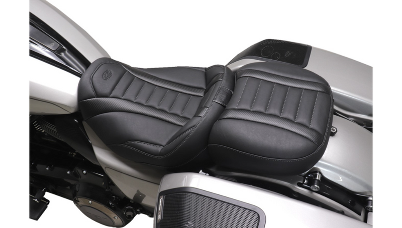 MUSTANG Deluxe Passenger Seat - Wide - Gunmetal Stitch - FLT/FLH '23-'25 - 88420GM