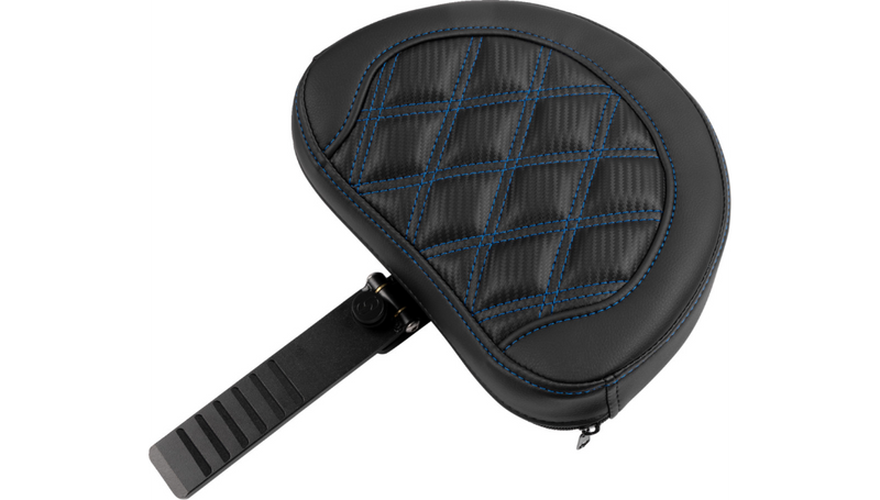 SADDLEMEN Roadsofa Extended Reach Seat - with Backrest - Lattice Stitch - Blue Stitch - FLTR/FLHX '23-'25 - 823-07-207B1