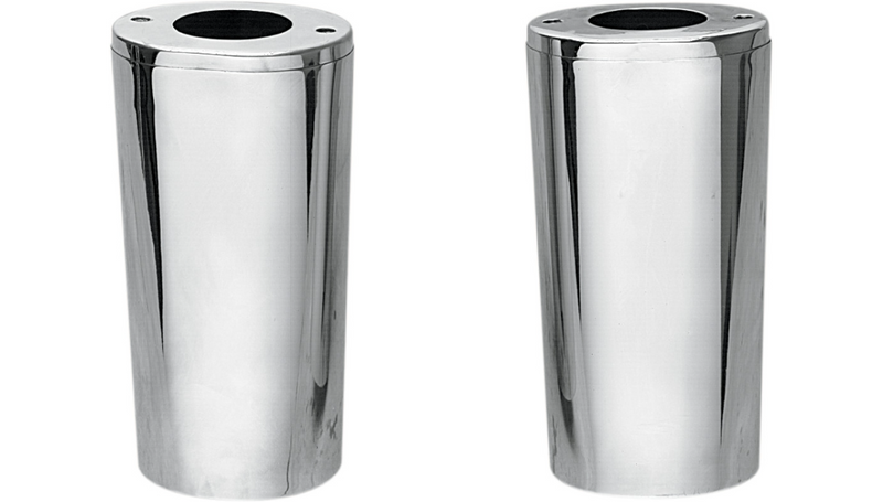 DRAG SPECIALTIES Fork Slider Covers - Chrome - Smooth - Extended +2" (8.5") - FL '49-'17 - 74538