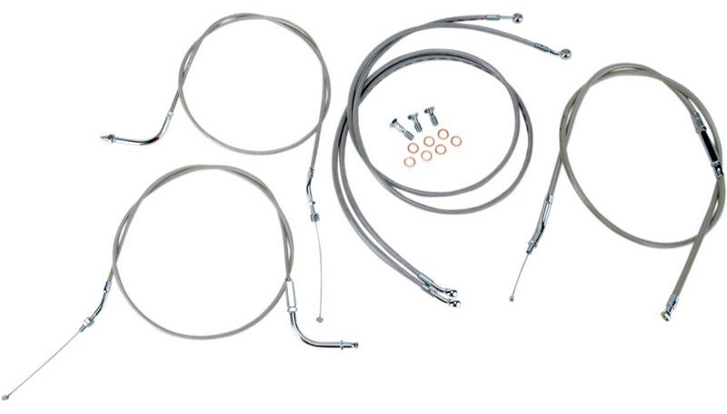 BARON Cable Line Kit - 12" - 14" - Yamaha '04 - '07 Roadstar - Stainless Steel BA-8022KT-12