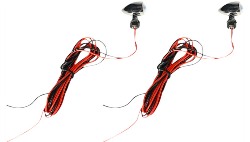 CUSTOM DYNAMICS Micro Turn Signals - Red -Chrome - CD-MICRO-R-C