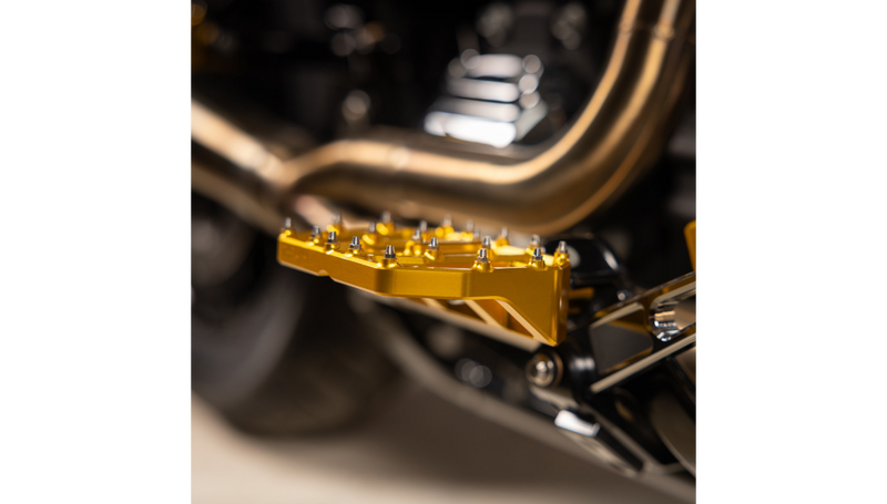 THRASHIN SUPPLY Mini Aggressor Floorboards - Gold - Rear - Harley-Davidson '72-'25 - TSC-2031-5-D