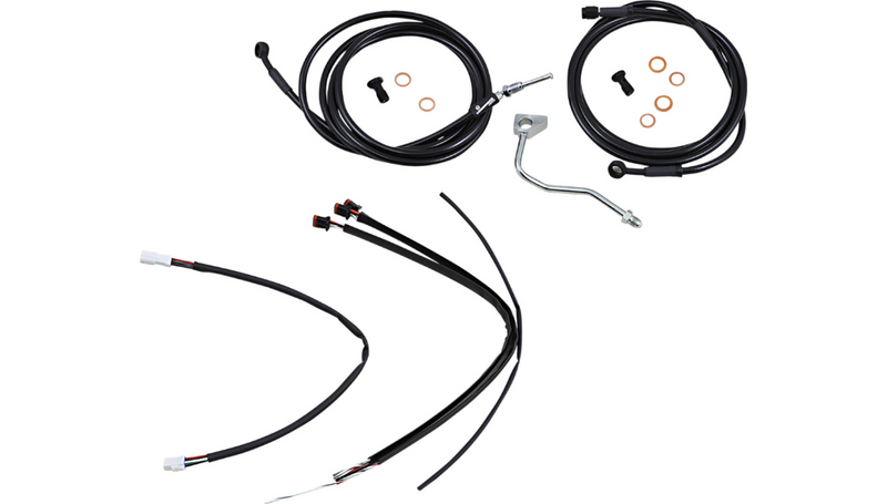 BURLY BRAND Control Kit - 14" Ape Hanger Handlebars - ABS - Harley-Davidson '17-'20 - B30-1185