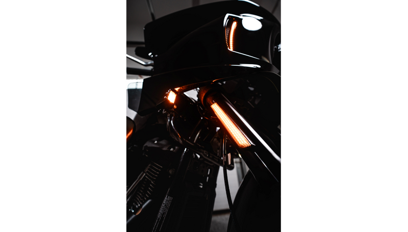 CUSTOM DYNAMICS LED Turn Signals - Front - Gloss Black - Low Rider ST '22-'25 - CD-LRST-FTS-B
