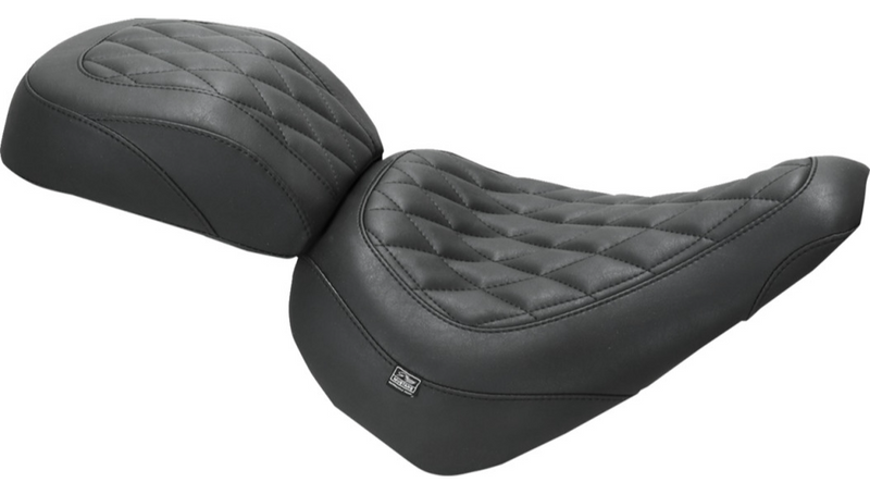 MUSTANG Wide Tripper Solo Seat - no Backrest - Diamond - Black Stitch - FXBR '23-'25 - 85033