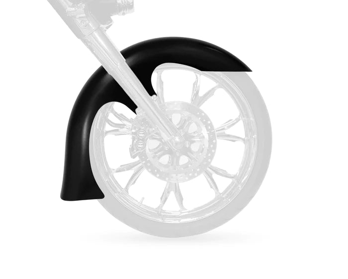 KLOCK WERKS Slicer Front Fender Kit - For Raked Trees - Black - Steel - 23" - Harley-Davidson '84-'13 - KWF-01-0247