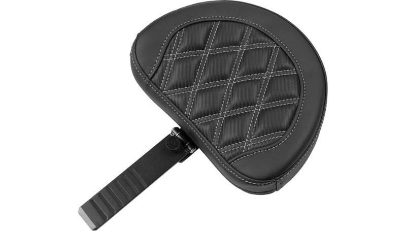 SADDLEMEN Roadsofa Extended Reach Seat - with Backrest - Lattice Stitch - Silver Stitch - FLTR/FLHX '23-'25 - 823-07-207B5