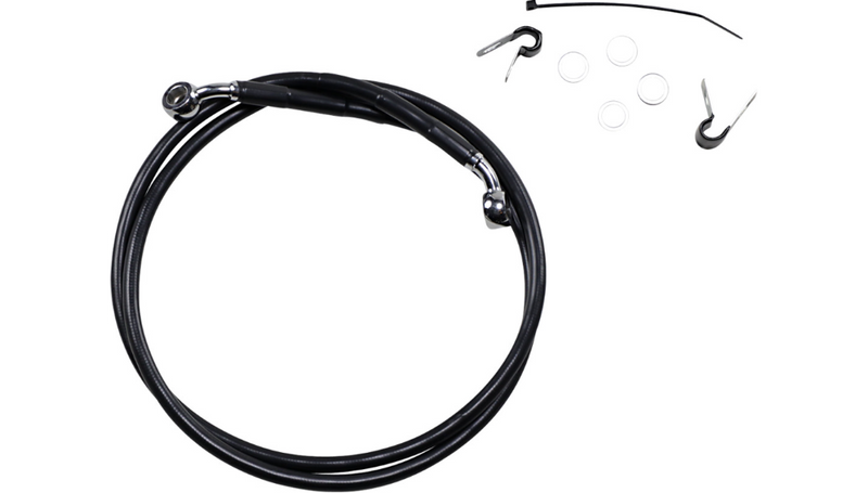 DRAG SPECIALTIES Brake Line - Front - Black - +10" - '04-'12 XL - 660310-10BLK