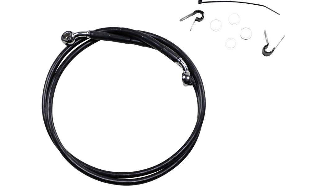 DRAG SPECIALTIES Brake Line - Front - Black - +10" - '04-'12 XL 660310-10BLK