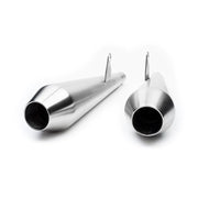 BRITISH CUSTOMS Predator Pro™ Mufflers - Brushed - Triumph 2016-2023 - BC902-102-BR - PartsOutlet.com.au