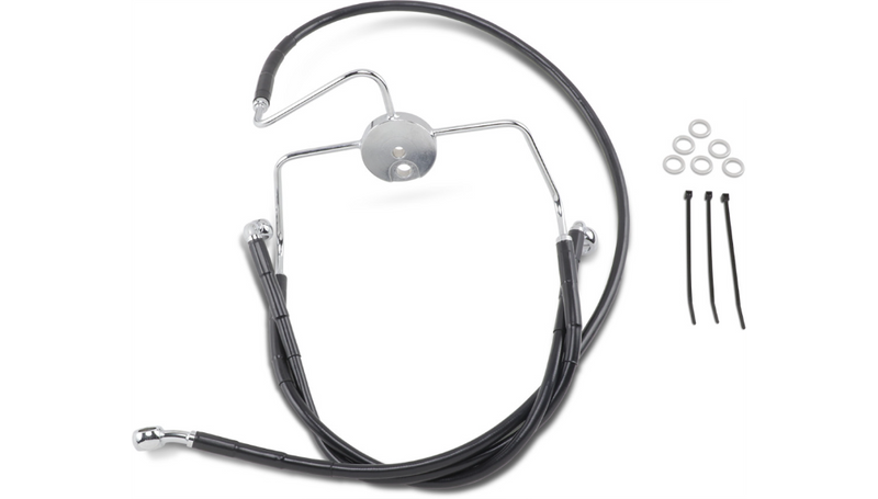 DRAG SPECIALTIES Brake Line - Front - Black - +6" - Road King '94-'07 - 644410-6BLK