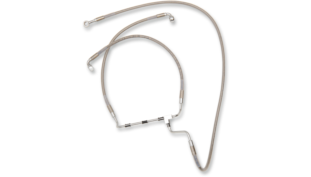 DRAG SPECIALTIES Brake Line - +10" - Harley-Davidson 2014-2019 - Stainless Steel 614085-10