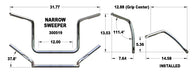 KHROME WERKS Handlebar - 2+2 Narrow - Chrome 300519 - PartsOutlet.com.au