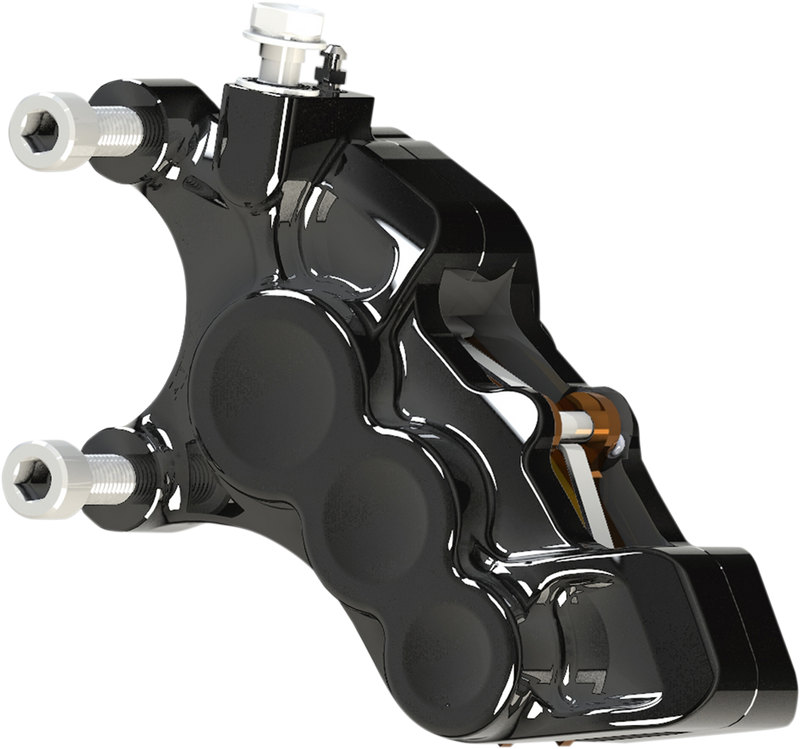 ARLEN NESS 6-Piston Differential Bore Brake Calipers, 11.8" Black - Left - Harley-Davidson '06-'22  - 02-215