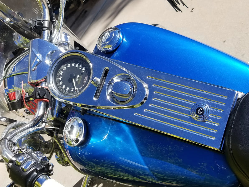 JOKER MACHINE Full Length-Style King Dash Cover - Ball-Milled - Chrome - '94-'07 Road King - 04-20BM - PartsOutlet.com.au