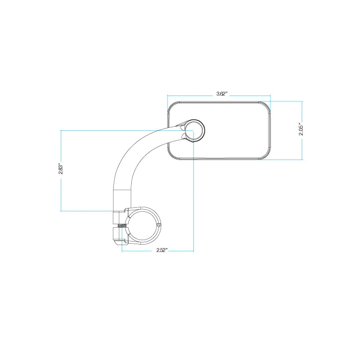 BILTWELL Rectangular Clamp-On Mirror - 1" - Black 6502-201-101