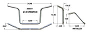 KHROME WERKS Handlebar - 2+2 - Chrome 300077 - PartsOutlet.com.au