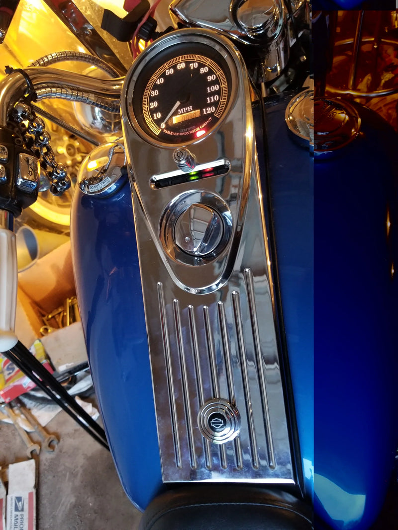 JOKER MACHINE Full Length-Style King Dash Cover - Ball-Milled - Chrome - '94-'07 Road King - 04-20BM - PartsOutlet.com.au