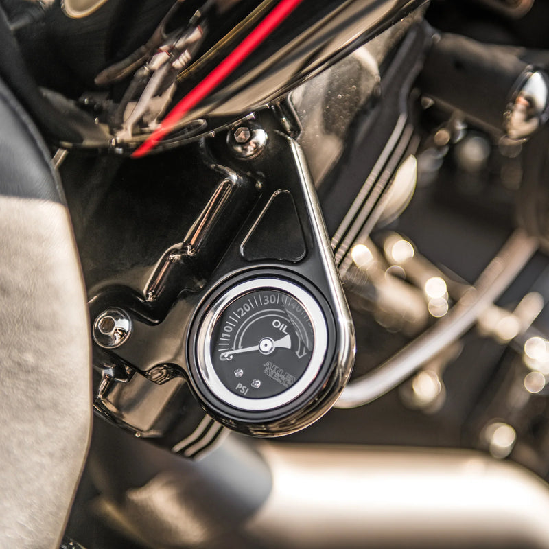ARLEN NESS RADIUS OIL PRESSURE GAUGE, BLACK - 99-17 TWIN CAM - 15-675 - PartsOutlet.com.au