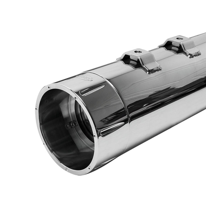 S&S CYCLE Mk45 TOURING MUFFLER for 1995–2016 TOURING MODELS—Chrome with Chrome Tracer End Cap 550-0624