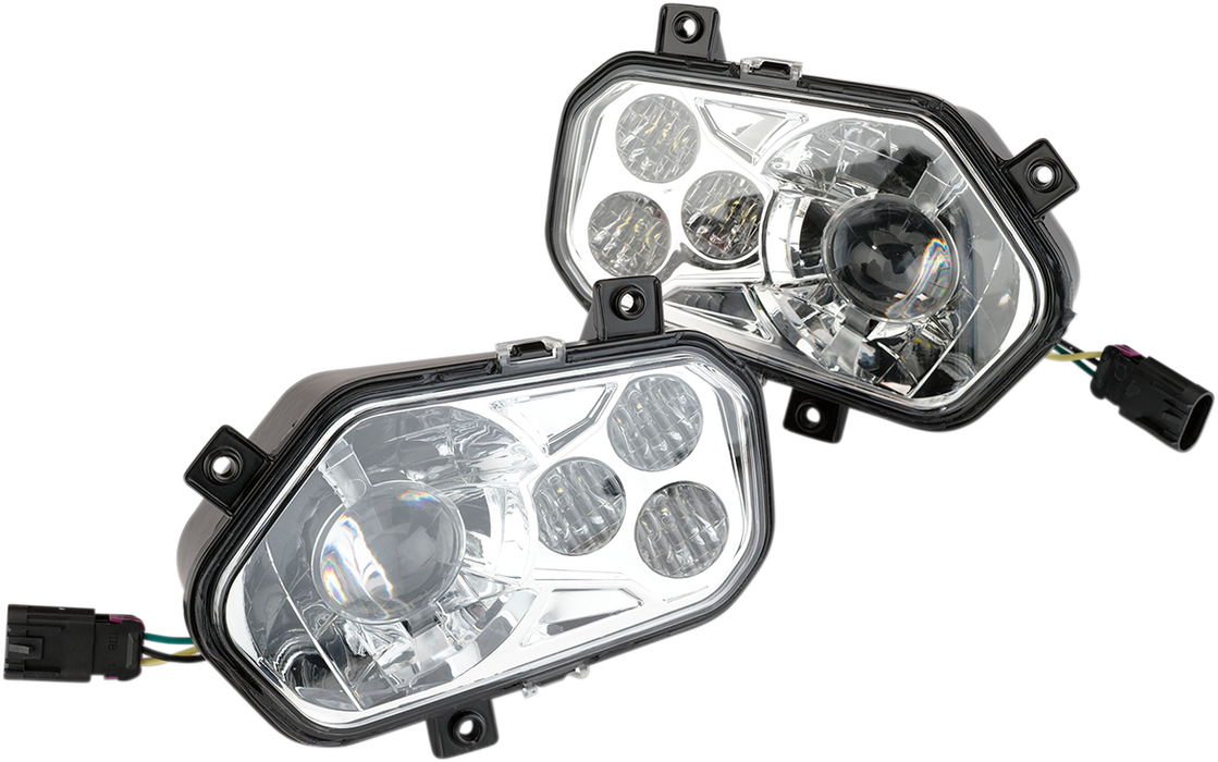 MOOSE UTILITY LED Headlight - RZR800/900 - Polaris '06-'20 - Clear 100-3351-PU