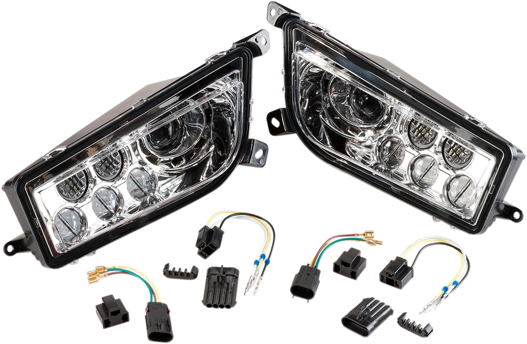 MOOSE UTILITY LED Headlight - RZR900/1000 - Polaris '14-'20 - Clear 100-3352-PU