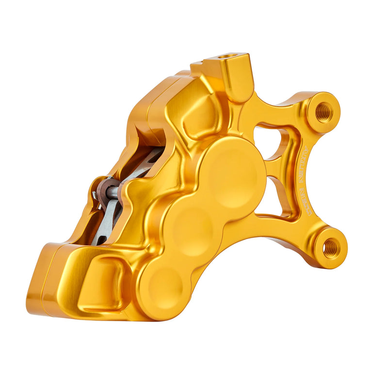 ARLEN NESS 6-PISTON DIFFERENTIAL BORE BRAKE CALIPERS, 14" GOLD - LEFT - Harley-Davidson '06-'22 - 02-201