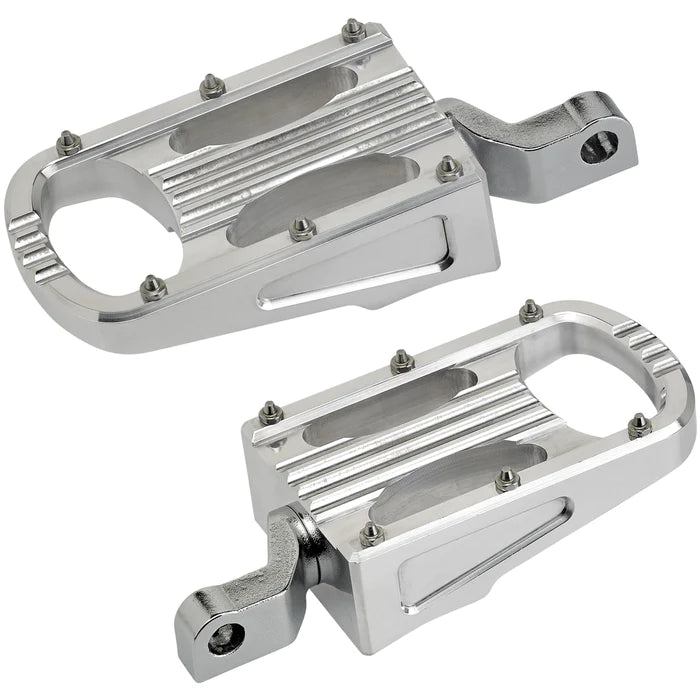 BILTWELL XL Step Footpegs - Polish - Silver 7006-303-02