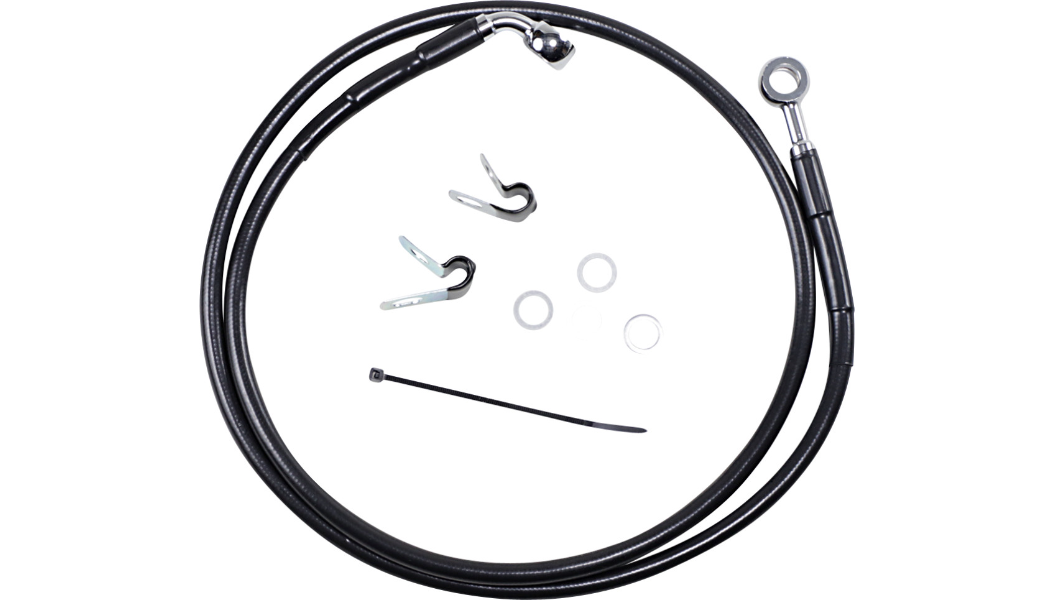 DRAG SPECIALTIES Brake Line - Front - Black - +8" - '04-'10 XL 660313-8BLK