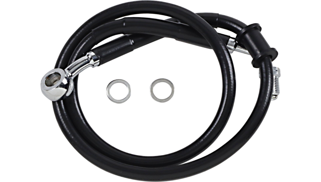 DRAG SPECIALTIES Brake Line - +2" - Black - '18-'22 Softail 618620-2BLK