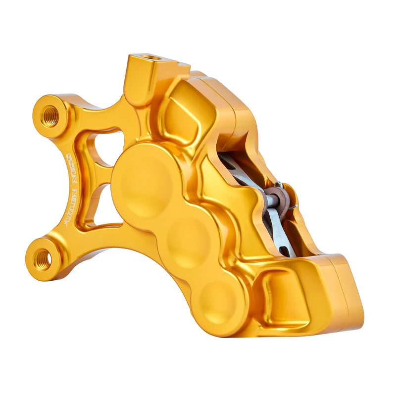ARLEN NESS 6-PISTON DIFFERENTIAL BORE BRAKE CALIPERS, 14" GOLD - LEFT - Harley-Davidson '06-'22 - 02-201