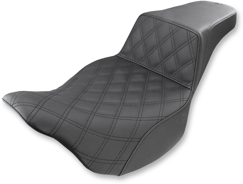 SADDLEMEN Step Up Seat - Lattice Stitched - FL '08-'25 HD Touring - Street/ Road/ Electra - 808-07B-172