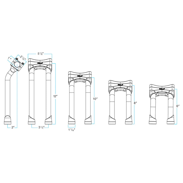 BILTWELL Risers - Murdock - Pullback - 6" - Chrome 6404-105-06